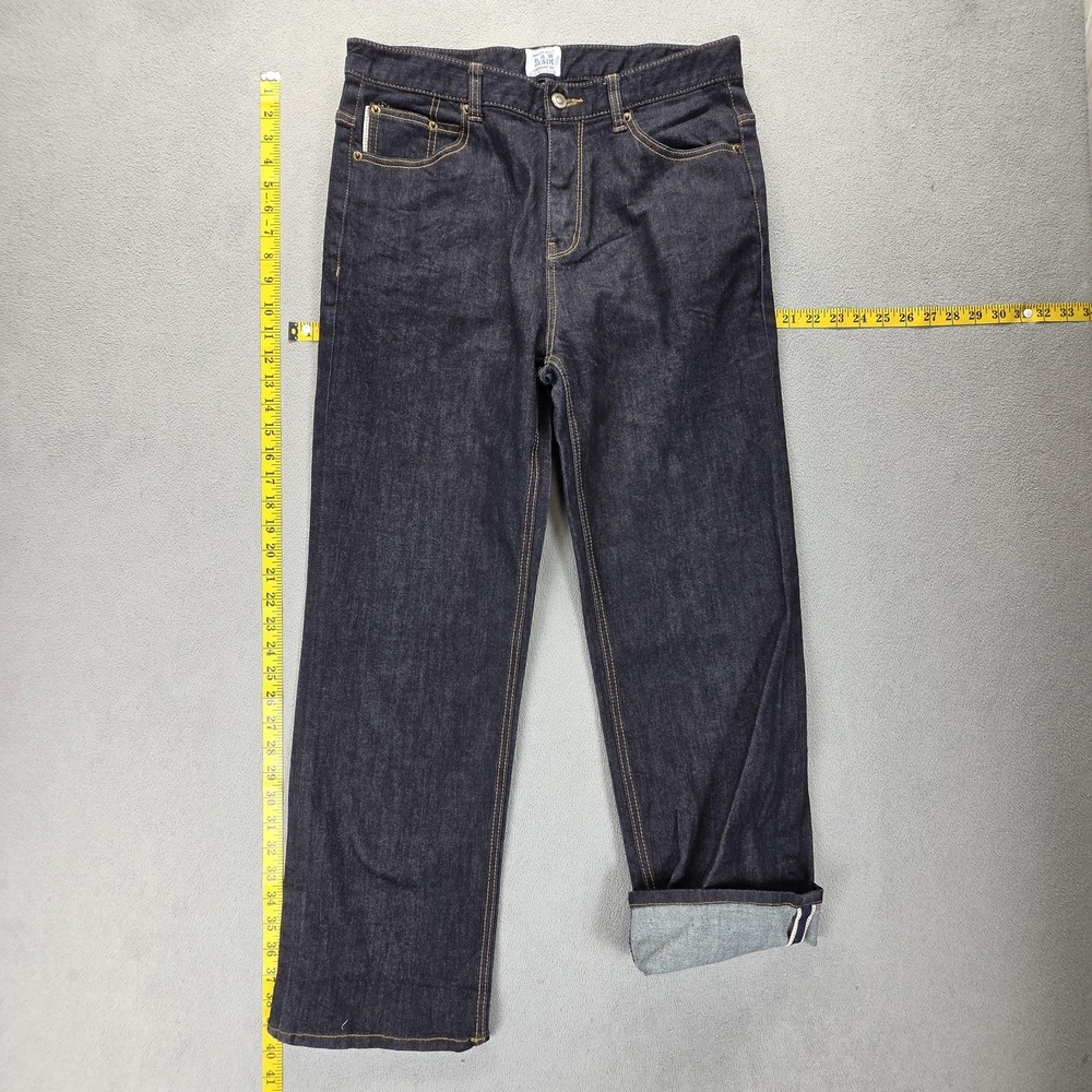 B & W Denim Jeans Womens 32x28 Blue Selvedge Dark Wash Zip Fly Straight